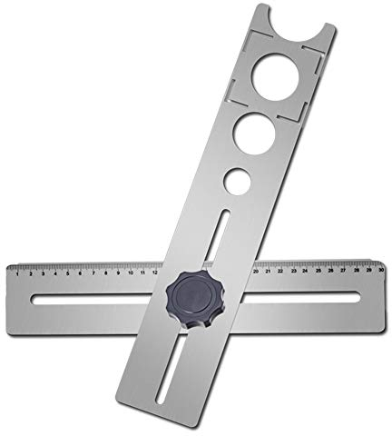 SADA72 Keramikfliesen-Loch-Ortungsgerät, tragbar, Edelstahl, universelles Marmor-Stanzwerkzeug, Messbereich 300 mm, Lochgröße: 25 mm, 40 mm, 45 mm