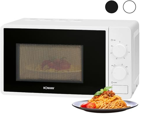 Bomann® Mikrowelle | 700 Watt | 6 Stufen | 20 Liter Garraum | 360° Drehteller | Timer mit Endsignal | Microwelle | Microwellengerät | MW 6014 CB weiß