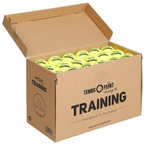 Tennis-Point Training Tennisbälle 72er Box drucklose Bälle gelb