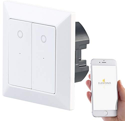 Luminea Home Control Lichtschalter: Doppel-Lichttaster mit WLAN, App, für Siri, Alexa & Google Assistant (WLAN-Lichtschalter Alexa, Smart-Home, TUYA)
