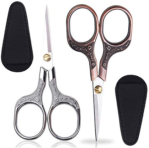 KISTARCH Small Sharp Scissors for Hair Cutting, Beard, Eyebrow, Nose, Facial Hair, Beauty | Sewing Trimming Scissors for Embroidery, Yarn Fabric, Thread, Craft & Crochet