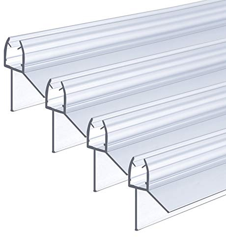 IMPTS 4 Stück Dichtung Dusche, 100cm, Ersatzdichtung für 5mm 6mm Glastür Stärken, Duschkabine Wasserabweiser Duschdichtung Schwallschutz Dichtkeder - Transparent