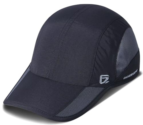 GADIEMKENSD Quick Dry Sports Hat Lightweight Breathable Soft Outdoor Run cap (Improved, Black)