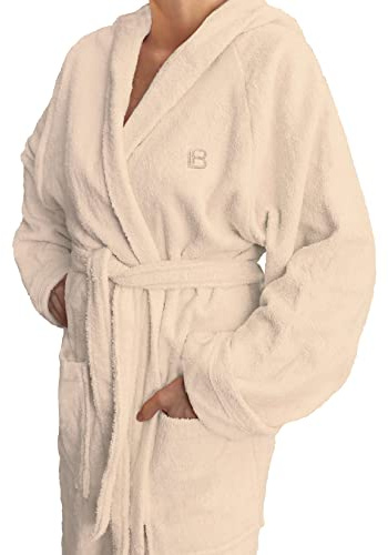 hermet Laura Biagiotti - Accappatoio Donna Spugna con Cappuccio | Tg. M | Accappatoio Adulti Donna in Morbida Spugna di Cotone con Logo Ricamato