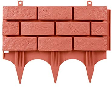 HUIKJI Lot de 4 clôtures effet pierre en plastique pour bordures de jardin en brique pour allées et parterres de fleurs, bordures de jardin pour allées et paysages