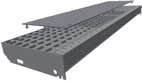 Gitterrostauflage Oberfläche glatt 800x200mm grau