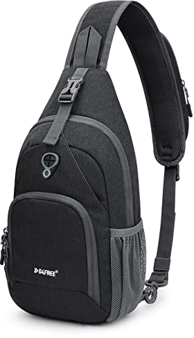 G4Free RFID-Schultertasche, Umhängetasche, Rucksack, Brusttasche, Umhängetasche, lässig, Fitnessstudio, Tagesrucksack, für Herren und Damen, Outdoor, Radfahren, Reisen, Wandern, dunkelgrau