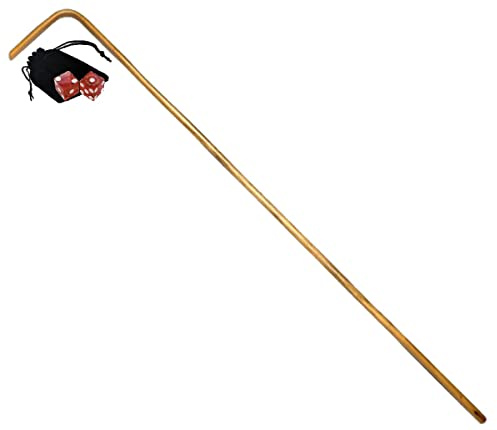 Genuine Las Vegas Off-Strip Casino Dice + Velvet Pouch + Craps Dice Dealer 36 Rattan Stick (Cyber-Deals Bundle)