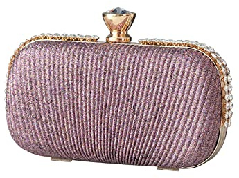 CORIOS Clutch Tasche Damen Strass Abendtasche Klein Tasche Elegante Schultertasche Shiny Diamant Handtasche Luxuriös Umhängetasche Hochzeit Abschlussball Party Brauttasche Lila