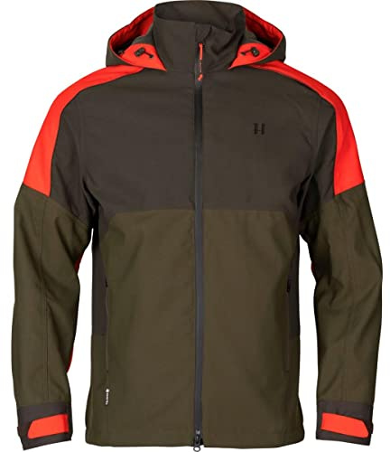 Härkila | Pro Hunter Dog Keeper GTX Jacke | Professionelle Jagd Kleidung & Jagd Zubehör für Herren | Skandinavische Qualität Made to Last | Willow green/Orange