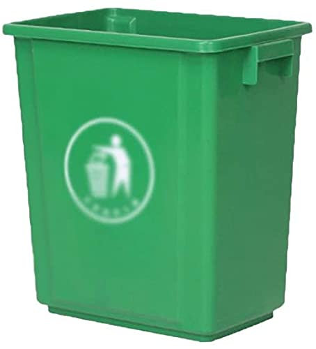 CULPRT Botes de Basura, Contenedores de Basura Al Aire Libre, Contenedores de Basura de Plástico sin Tapa 20L Supermercado de Baño Patio Familiar, Contenedores de Basura, Fácil de Limpiar/Verde/33,5