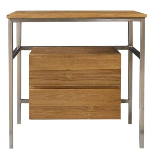 Teako Design Badunterschrank Salonia aus Teakholz und Edelstahl, Waschbeckenunterschrank, Badezimmerschrank, Badezimmermöbel, Badschrank, Waschtisch, Moderner Badschrank (80 cm Breit)