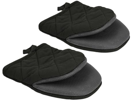 1 Pair Insulated Oven Gloves, Non-Slip Cooking Gloves, Kitchen Gloves with Hanging Buckles, Mini Cotton Gloves, Thickened Duckbill Glove Clips, Suitable for Hot Pan
