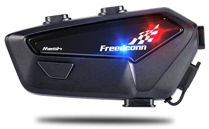 FreedConn Auriculares Bluetooth para motocicleta FX PRO 10 Riders Group Bluetooth para casco, intercomunicador, sistema de comunicación IP67, cuerpo ultrafino con intercambio de música