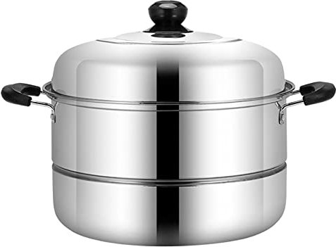 OHaGin Dampfkochgeschirr/Suppentopf/Edelstahl 400, einteiliger Flacher Boden, gedämpfter Fisch, gedämpfte Meeresfrüchte, gedünstete Spareribs (Größe: 28 cm) (30 cm)