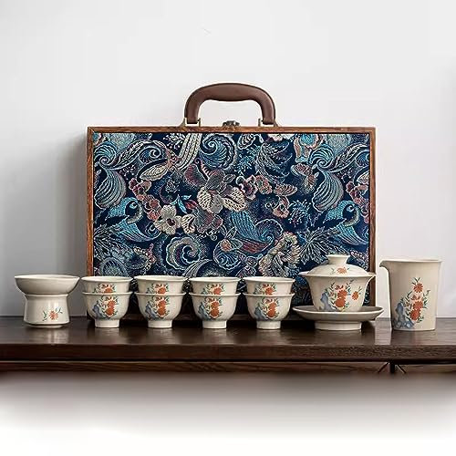 DDKYHU Set da tè Set da tè Set da tè Set da tè in Ceramica Cinese Kung Fu, Confezione Regalo teiera e Tazza da tè per Gli Ospiti dell'incontro