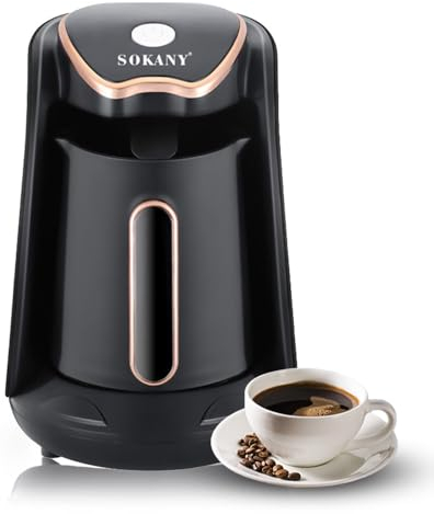 Irishom Cafetière électrique Turque 250 ML/1 Tasse, cafetière à Expresso, cafetière chauffante de 600 W, préparation Rapide en 5 Minutes avec Fonction Anti-Goutte à Induction