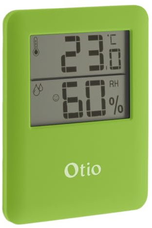 Thermomètre hygromètre magnétique LCD - vert - Otio