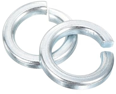 sourcing map Lot de 25 rondelles de verrouillage fendues de 1,4 cm en acier au carbone pour vis, boulons, machines, bleu argenté