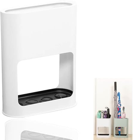 Sightday Schirmständer,Regenschirmständer Mit Abnehmbarer Abtropfschale, Umbrella Stand Aus hochwertigem Kunststoff,Für Lange/Kurze Regenschirme Schirmständer Weiß(28 * 21.8 * 9cm)