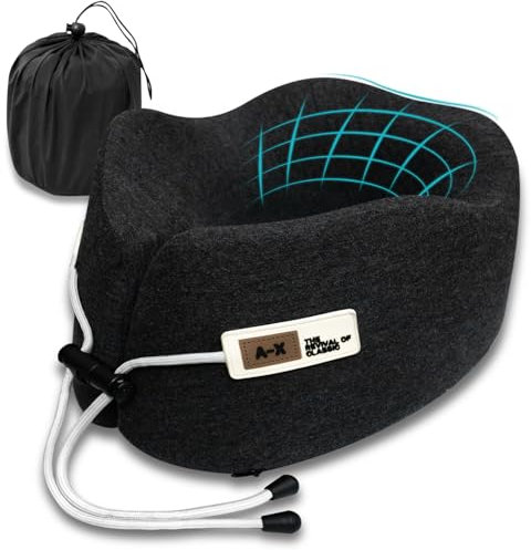 Radikor Nackenkissen Flugzeug, Reisekissen Memory Foam, Ergonomisch Travel Neck Pillow Nackenhörnchen Erwachsene, U-förmiges Flugzeug Kissen mit Aufbewahrungstasche für Flugzeug Auto Zug Zuhause Büro