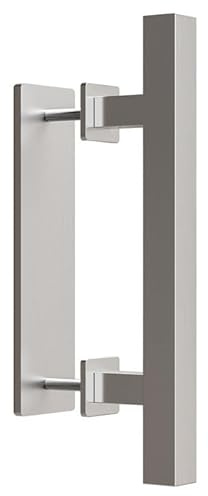 ETIASQSA Scheunentorgriff, 24cm Edelstahl Drückergarnitur Zimmertür Innentüren, Rechteckige Türgriffe, Türklinke für Türstärke 30 – 45 mm, Schiebetür zieht-Griff
