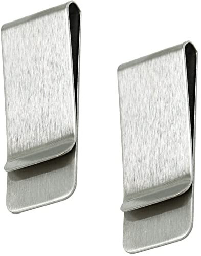 Geldklammern Set Edelstahl Geldscheinklammer Silber Geldclip Geld Klammer für Geldscheine Quittung Note Kreditkarte 52x20mm (2 Stück)