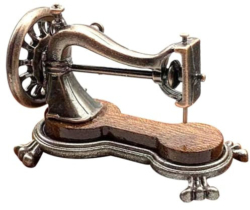 Abaodam Mini Vintage Nähmaschine Modell Miniature Puppenhaus Zubehör Interaktive Deko Für Fördert Feinmotorik Kreativität Hochwertige Materialqualität