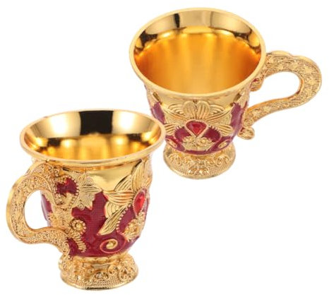 BRIGHTFUFU 2piezas Taza Purificadora De Agua Elegante Cáliz De Flores Relieve Vintage Para Banquete De Fiesta Copa De Vino Medieval Para Beber