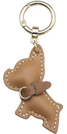 Französischer Hund PU-Leder Schlüsselanhänger schönes Design Anhänger Schlüsselanhänger hängende Ornament für Autoschlüssel und Taschen