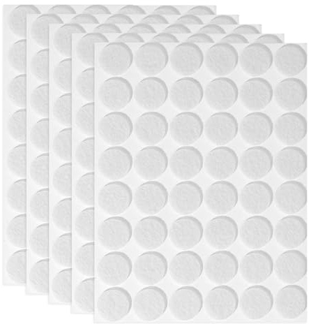 Dreamil kardborreprickar självhäftande 1080 stycken 10 mm kardborreband självhäftande prickar självhäftande kardborreband för hantverk på papper plast glas läder metall (vit)