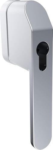 ABUS Lockable Window Handle FG500 HZ for Profile Half Cylinder - Child Lock & Burglary Protection for Windows, Ideal for Locking Systems - Prepared for Holding a Half Cylinder - Silver