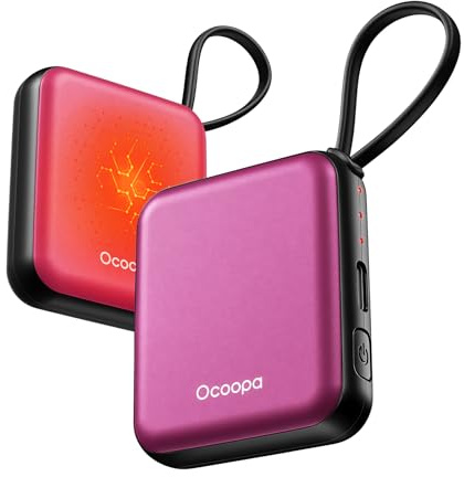 OCOOPA Handwärmer Elektrisch 2er Set, Wiederverwendbar 4000mAh USB Taschenwärmer, 3 Wärmestufen, Maximal 52°C, Nützliche Geschenk für Weihnachten, Ideal für Winter Ski, Reisen und Outdoor, UT5 Nano