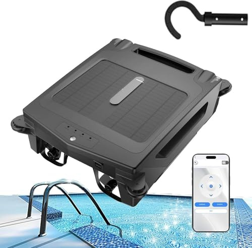 ZXINXIN Skimmer Solar para Piscina con batería de 2500 Mha/cesto de residuos de Gran Capacidad, limpiafondos automático, Limpieza en Modo Dual y planificación Inteligente de rutas.
