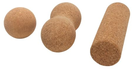predolo 3 Stück Kork Rolle Massagerolle Faszienrolle Balance Zylinder aus Dichtem Kork für Regeneration Büro Zuhause Fitnessstudio Reisen