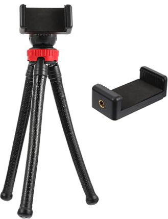 Hoement Treppiede Smartphone Regolabile Flessibile da Tavolo Supporto Cellulare Stabile per Foto e Video Compatibile con Fotocamere e Telefoni Cavalletto Portatile