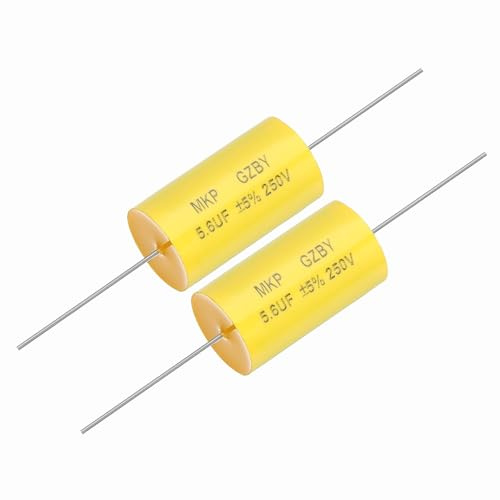 QUARKZMAN 5.6uf Frequenzweichen Kondensator 250V Axial Lautsprecher 2 Stück | Audio Crossover MKP Film Kondensator