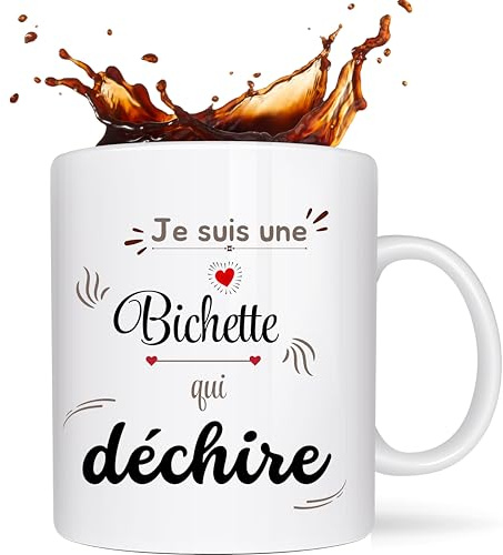 Jassimino cadeau Bichette - Mug Bichette, tasse Bichette Originale,cadeaux pour Femmes - tasse a cafe original -mug personnalisé tutrice- tasse rigolote -idee cadeau Femme