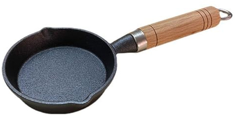 GARVALON Padella per Pancake Mini in Ferro Resistente, Diametro 10 CM, Leggera e Facile da Pulire, per Campeggio e Cucina Domestica