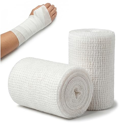 KMINA Venda Elastica (20 unidades) 5 cm x 4 m, Elasticidad 100%, Sin Latex Blanca para Soporte y Sujecion