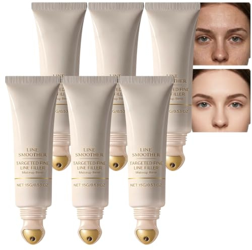 Skin Smoothing Even-Toning Primer, Wrinkles & Fine Lines for a Smoother Look, Brighter Smooth-Looking Finish, Oil Control Moisturiz Makeup Base, Correcting Brightening Primer Serum (6pcs)