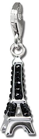 SilberDream schwarz Charm Eiffelturm Zirkonia 925 Silber Damen Anhänger GSC562S Silber Charmsschmuckanhänger