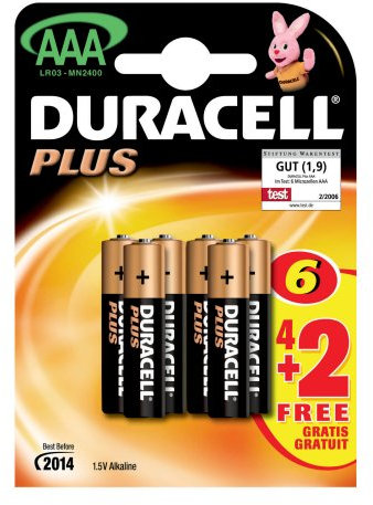 Duracell Batterie Plus Micro AAA 4er + 2 gratis Sonderpack