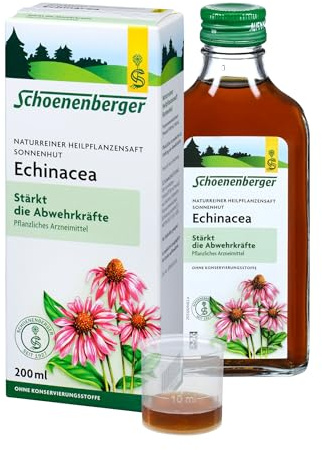 Schoenenberger - Echinacea naturreiner Heilpflanzensaft - 1x 200 ml Glasflasche - stärkt die Abwehrkräfte - freiverkäufliches Arzneimittel