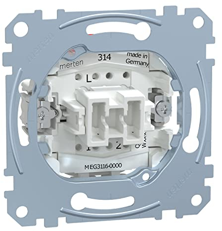 Schneider Electric Merten MEG3116-0000 Off Switch and Toggle Switch Insert 10 A AC 250 V Plug-in Terminals Flush-Mounted for Installation of Switches and Sockets LED Lighting Modules