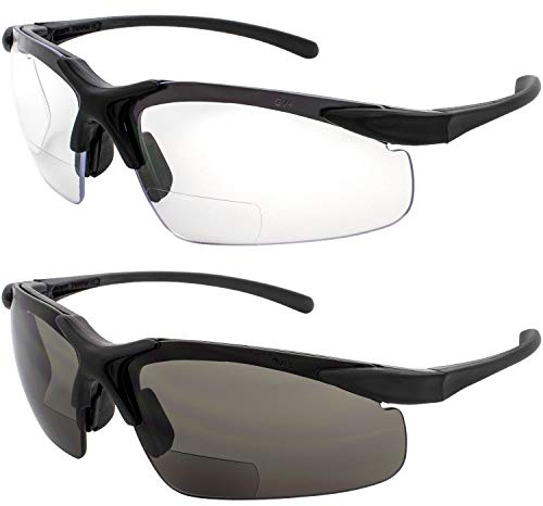 Global Vision Apex 2.5 Bifocal Safety Glasses 2 Pair Clear and Smoke Lenses