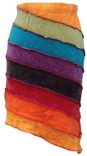SHOPOHOLIC FASHION Mujer Verano Arcoiris Hippie Falda - Arcoiris, S