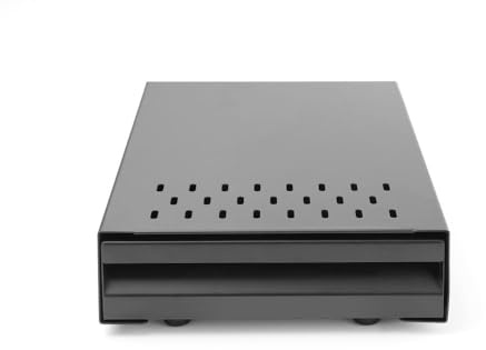 HENDI Caja de golpe de café, rectangular, modelo en forma de gaveta, recipiente para residuos del café, vaciado de posos de café, con barra de golpeo extraíble,350x250x(H)90mm, acero al carbono