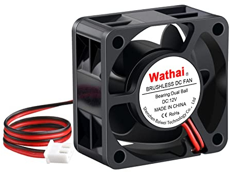 Wathai 40mm x 20mm 12V Dual Ball Bearing DC Brushless Cooling Fan for 12 Volt PSU Replacment, DIY Small Electronic Equipment Cooling | DC 12 Volt Fan 40mm for PSU Replacment, DIY Small Electronic Equipment Cooling