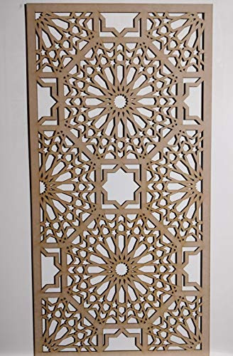 LaserKris Dekoratives Sichtschutzgitter für Heizkörper, 3 mm dicke MDF-Platte (1200 mm x 610 mm), E44M-Muster